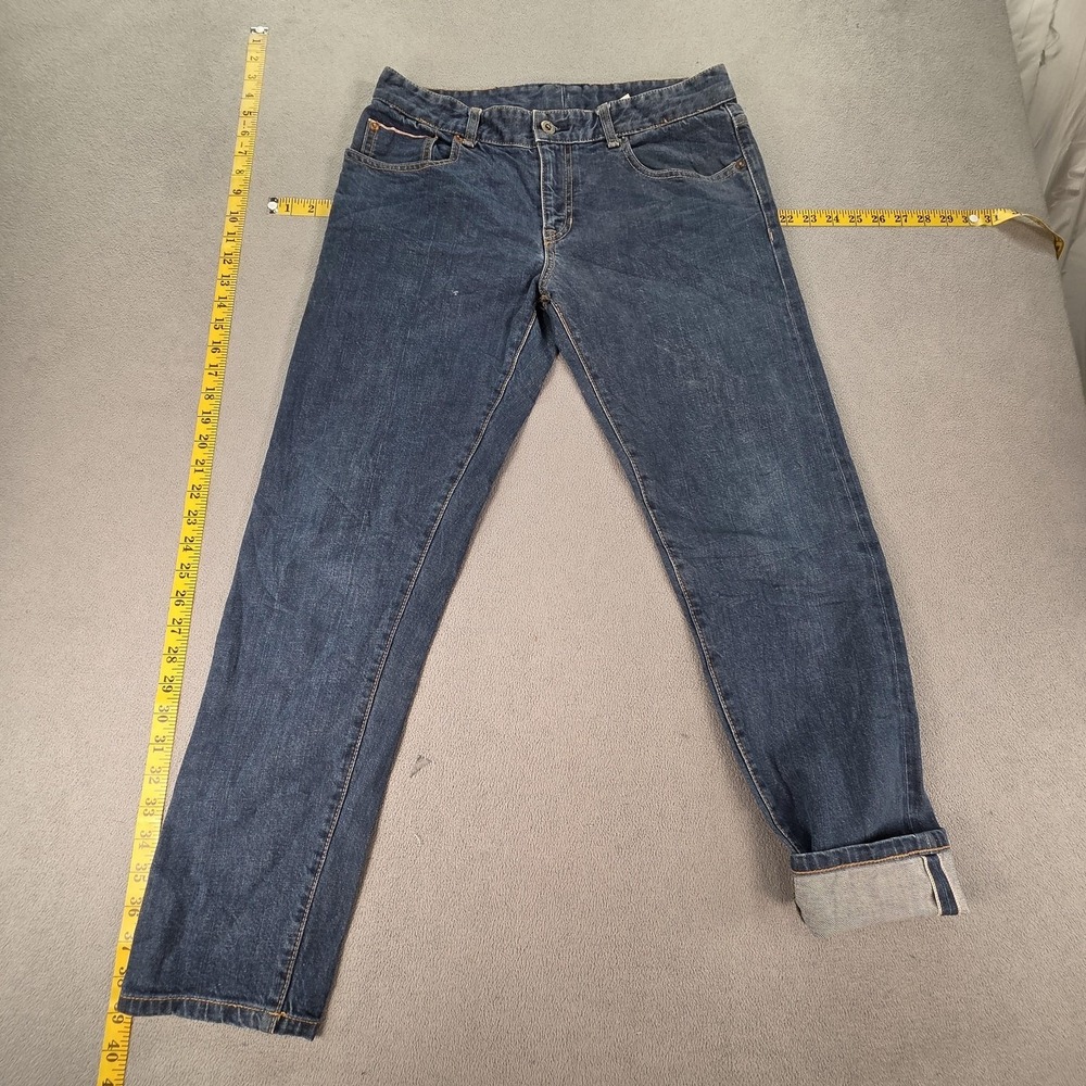 TOPTEN Jeans Womens Blue‎ Selvedge Mid Rise Slim Tapered Stretch Fits 28x26